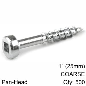 KREG Zinc Pocket Hole Screws 25mm 1.00' #7 Coarse Thread Pan Head 500c
